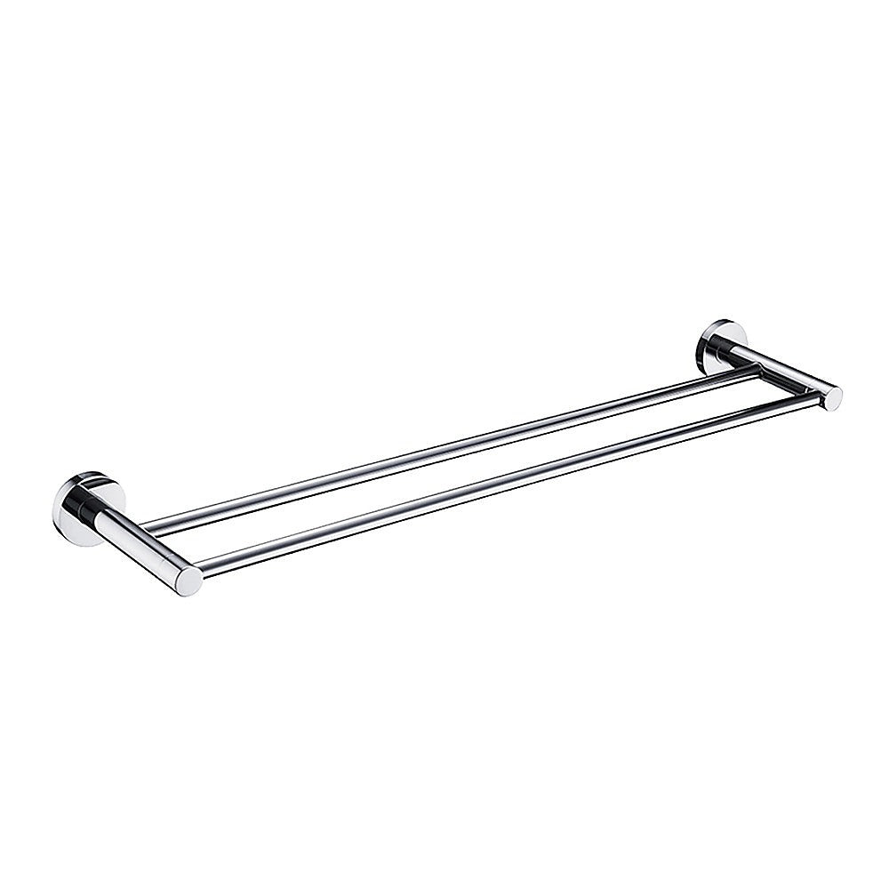 Double Classic Chrome Towel Bar Rail Bathroom
