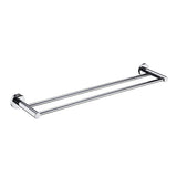 Double Classic Chrome Towel Bar Rail Bathroom - Rear View