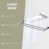 Double Classic Chrome Towel Bar Rail Bathroom - Extra Image