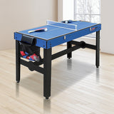 4FT 12-in-1 Combo Games Tables Foosball Soccer Basketball Hockey Pool Table Tennis - Rear View