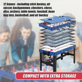 4FT 12-in-1 Combo Games Tables Foosball Soccer Basketball Hockey Pool Table Tennis - Extra Image