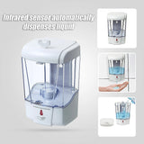 Automatic Liquid Soap/Alcohol Sanitizer Dispenser 700ML Hands-Free Sensor Wall - Low Angle