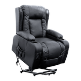Recliner Chair Electric Massage Chair Lift Heated Leather Lounge Sofa Black - 45-Degree Angle