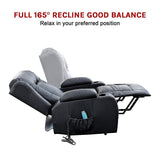 Recliner Chair Electric Massage Chair Lift Heated Leather Lounge Sofa Black - Extra Image