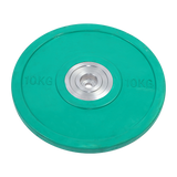 Set of 2 x 10KG PRO Olympic Rubber Bumper Weight Plate - Rear View