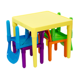 Kids Table and Chairs Play Set Toddler Child Toy Activity Furniture In-Outdoor - Rear View