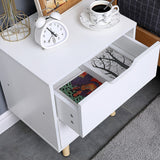 Wooden Bedside Table 2 Drawers Cabinet Storage Night Stand - Top-Down View