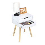 Wooden Bedside Table 2 Drawers Cabinet Storage Tall Night Stand - 45-Degree Angle