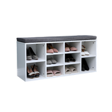 Shoe Cabinet Bench Shoes Storage Rack Organiser Wooden Shelf Cupboard Box - Rear View
