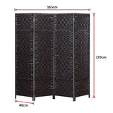 4 Panel Room Divider Screen Privacy Rattan Dividers Stand Fold - Rear View
