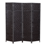 4 Panel Room Divider Screen Privacy Rattan Dividers Stand Fold