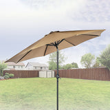 9FT Patio Umbrella Outdoor Garden Table Umbrella with 8 Sturdy Ribs - Front View