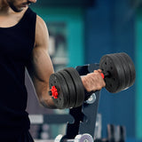 20kg Adjustable Rubber Dumbbell Set Barbell Home GYM Exercise Weights - Front View