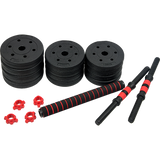 20kg Adjustable Rubber Dumbbell Set Barbell Home GYM Exercise Weights - Top-Down View