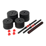 30kg Adjustable Rubber Dumbbell Set Barbell Home GYM Exercise Weights - 45-Degree Angle