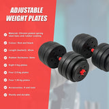40kg Adjustable Rubber Dumbbell Set Barbell Home GYM Exercise Weights - Extra Image