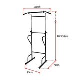 Adjustable Power Tower Dip Bar Pull Up Stand Fitness Station - Low Angle