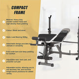 Multi Station Home Gym Weight Bench Press Leg Equipment Set Fitness Exercise - Extra Image