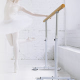 Wooden Portable Ballet Bar Stretch Barre Dance Bar 1.5M Freestanding Ballet Bar - Close-Up Angle