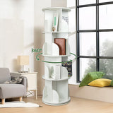 360-degree Rotating 4 Tier Display Shelf Bookcase Organiser - Side View