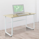 Wood & Steel Solid Computer Desk Home Office Furniture - Front View