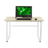 Wood & Steel Solid Computer Desk Home Office Furniture - Top-Down View