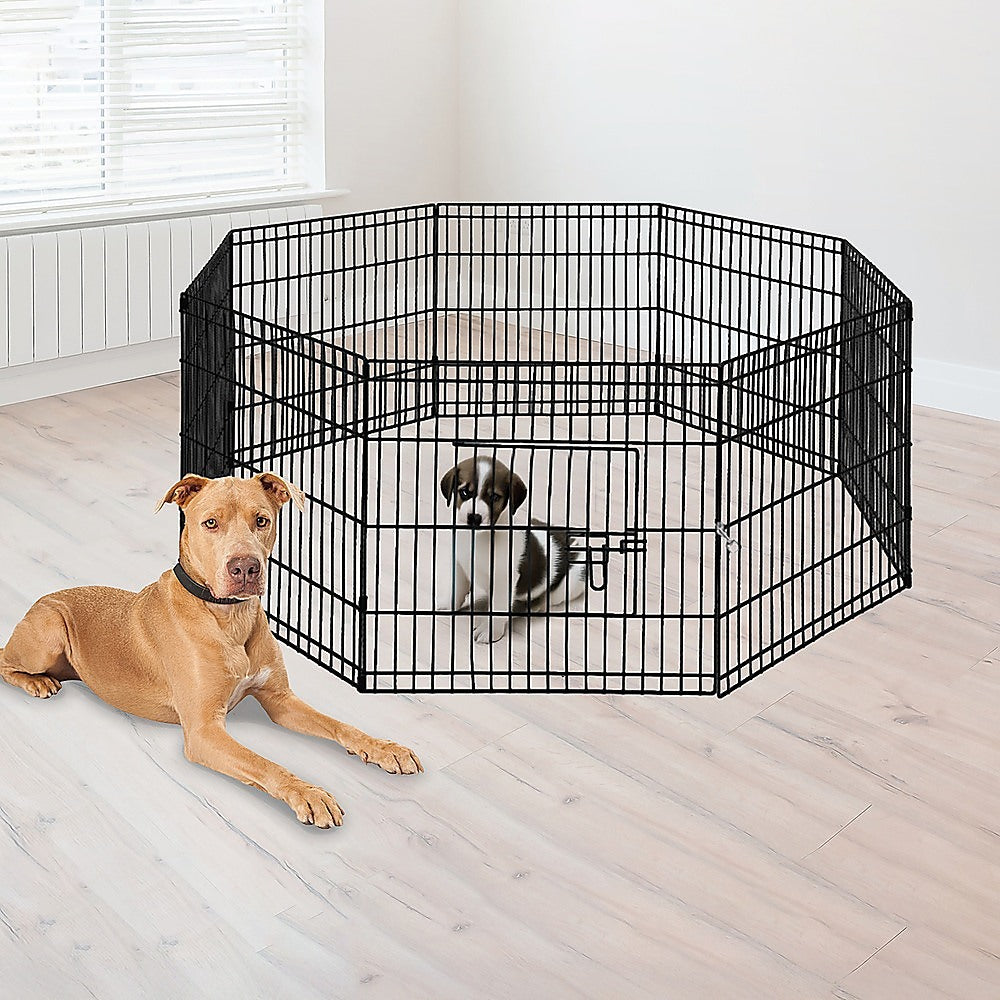 24 8 Panel Pet Dog Playpen Puppy Exercise Cage Enclosure Fence Play Pen