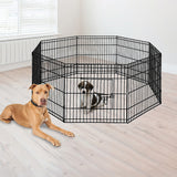 24 8 Panel Pet Dog Playpen Puppy Exercise Cage Enclosure Fence Play Pen - Front View