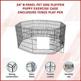 24 8 Panel Pet Dog Playpen Puppy Exercise Cage Enclosure Fence Play Pen