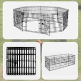 24 8 Panel Pet Dog Playpen Puppy Exercise Cage Enclosure Fence Play Pen - Top-Down View