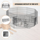 24 8 Panel Pet Dog Playpen Puppy Exercise Cage Enclosure Fence Play Pen