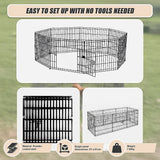 24 8 Panel Pet Dog Playpen Puppy Exercise Cage Enclosure Fence Play Pen