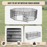 24 8 Panel Pet Dog Playpen Puppy Exercise Cage Enclosure Fence Play Pen - Low Angle