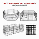 24 8 Panel Pet Dog Playpen Puppy Exercise Cage Enclosure Fence Play Pen - Extra Image