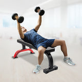 Fitness Flat Bench Weight Press Gym Home Strength Training Exercise - Front View