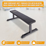 Fitness Flat Bench Weight Press Gym Home Strength Training Exercise - Low Angle