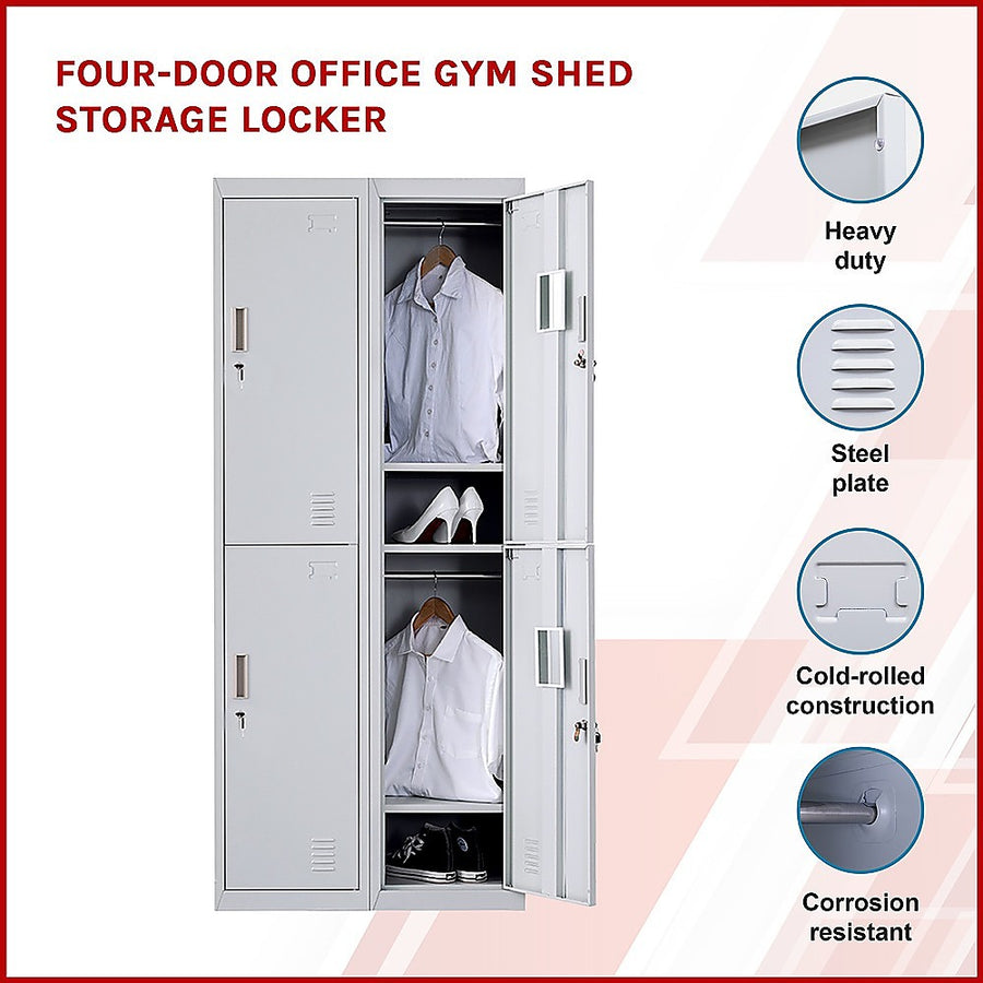 Four-Door Office Gym Shed Storage Locker, image 3