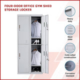 Four-Door Office Gym Shed Storage Locker - Side View