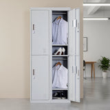 Four-Door Office Gym Shed Storage Locker - 45-Degree Angle