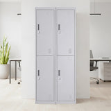 Four-Door Office Gym Shed Storage Locker - Close-Up Angle