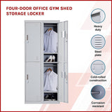 Four-Door Office Gym Shed Storage Locker - Side View