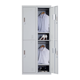 Four-Door Office Gym Shed Storage Locker - 45-Degree Angle