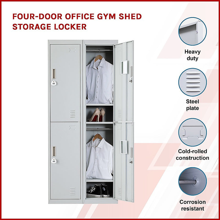 Four-Door Office Gym Shed Storage Locker, image 3