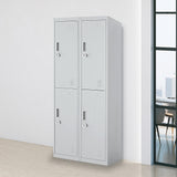 Four-Door Office Gym Shed Storage Locker - Front View