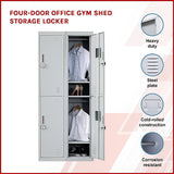 Four-Door Office Gym Shed Storage Locker - Side View