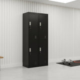 Four-Door Office Gym Shed Storage Locker - 45-Degree Angle