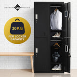 Four-Door Office Gym Shed Storage Locker - Low Angle