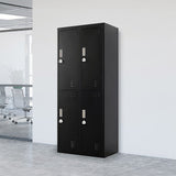 Four-Door Office Gym Shed Storage Locker - Front View