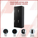 Four-Door Office Gym Shed Storage Locker - Side View