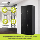 Four-Door Office Gym Shed Storage Locker - 45-Degree Angle